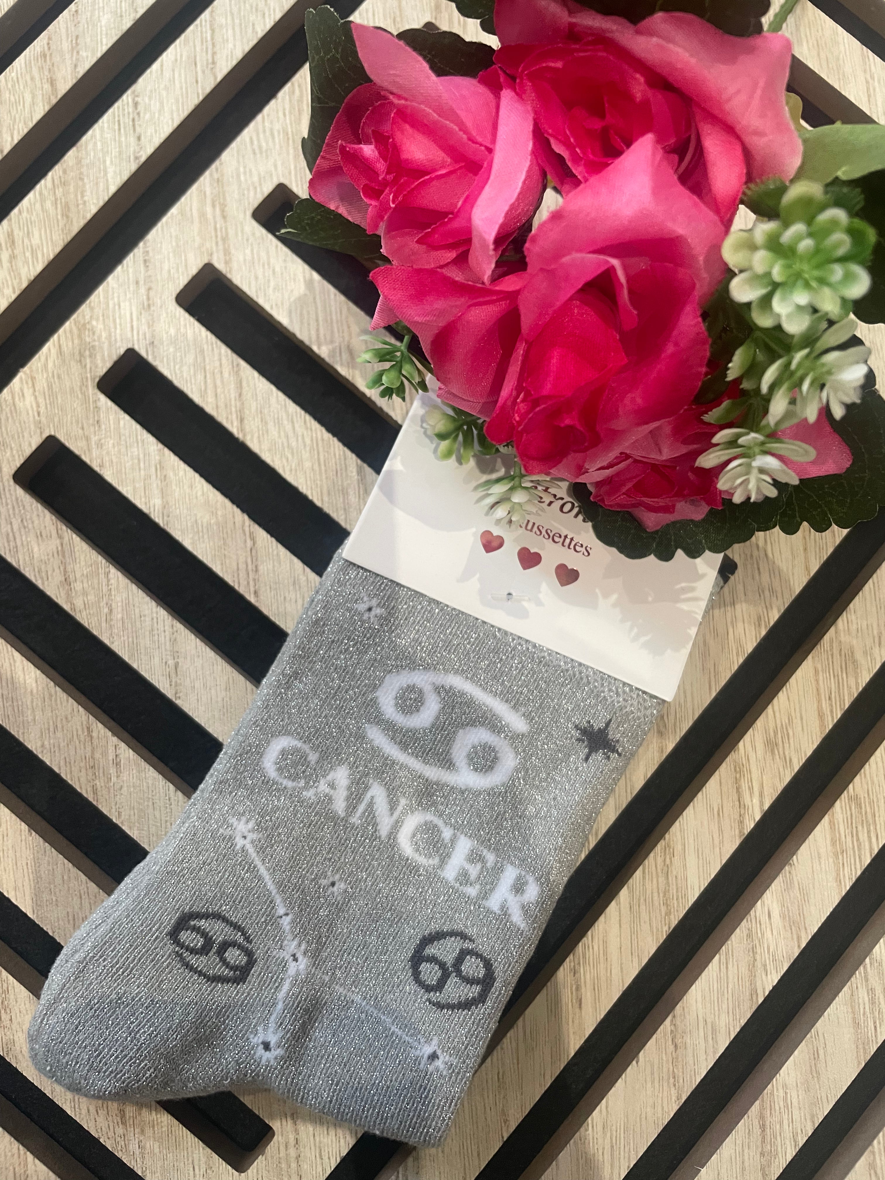 Chaussettes paillettes signe astrologique