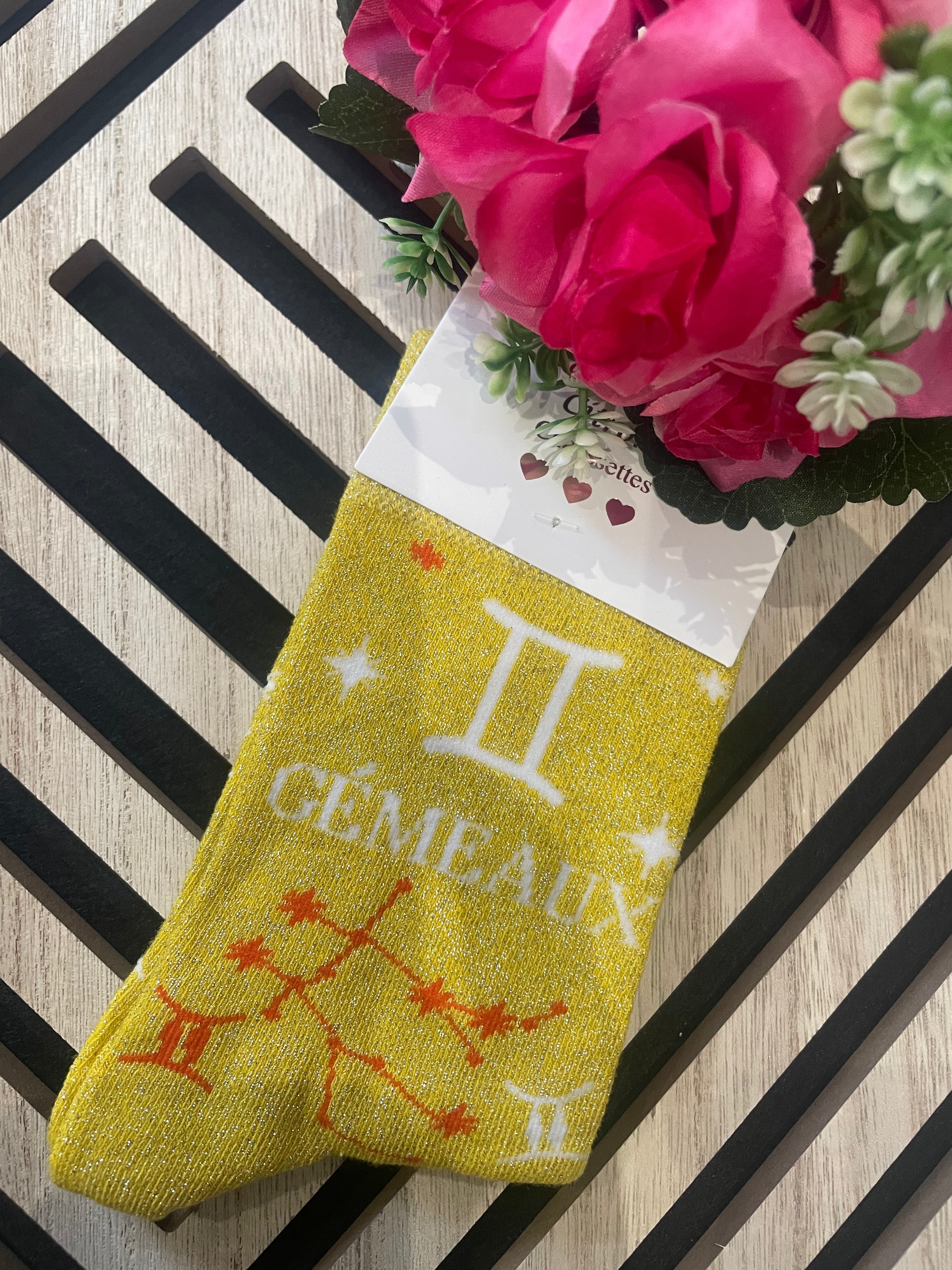 Chaussettes paillettes signe astrologique