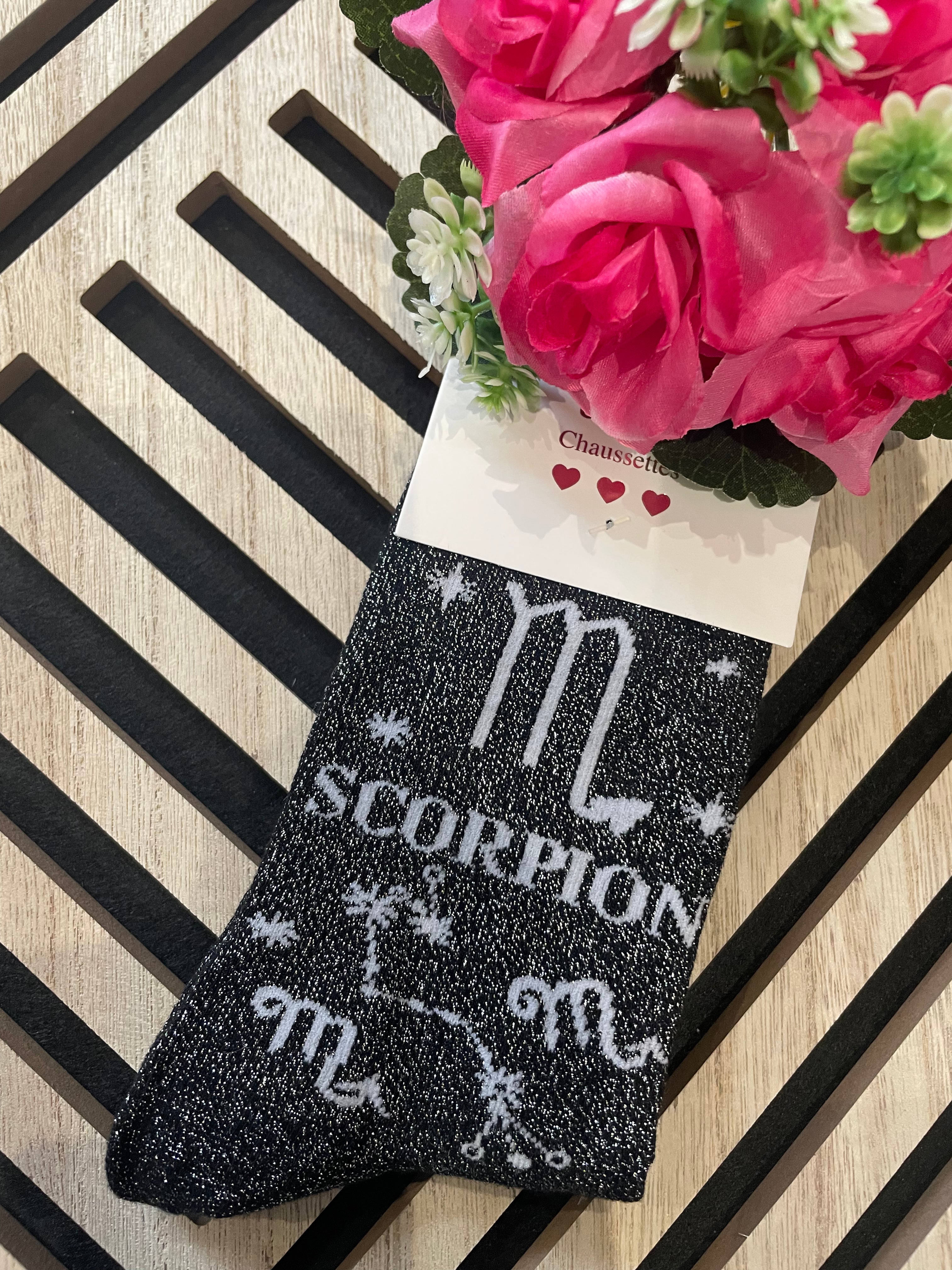 Chaussettes paillettes signe astrologique