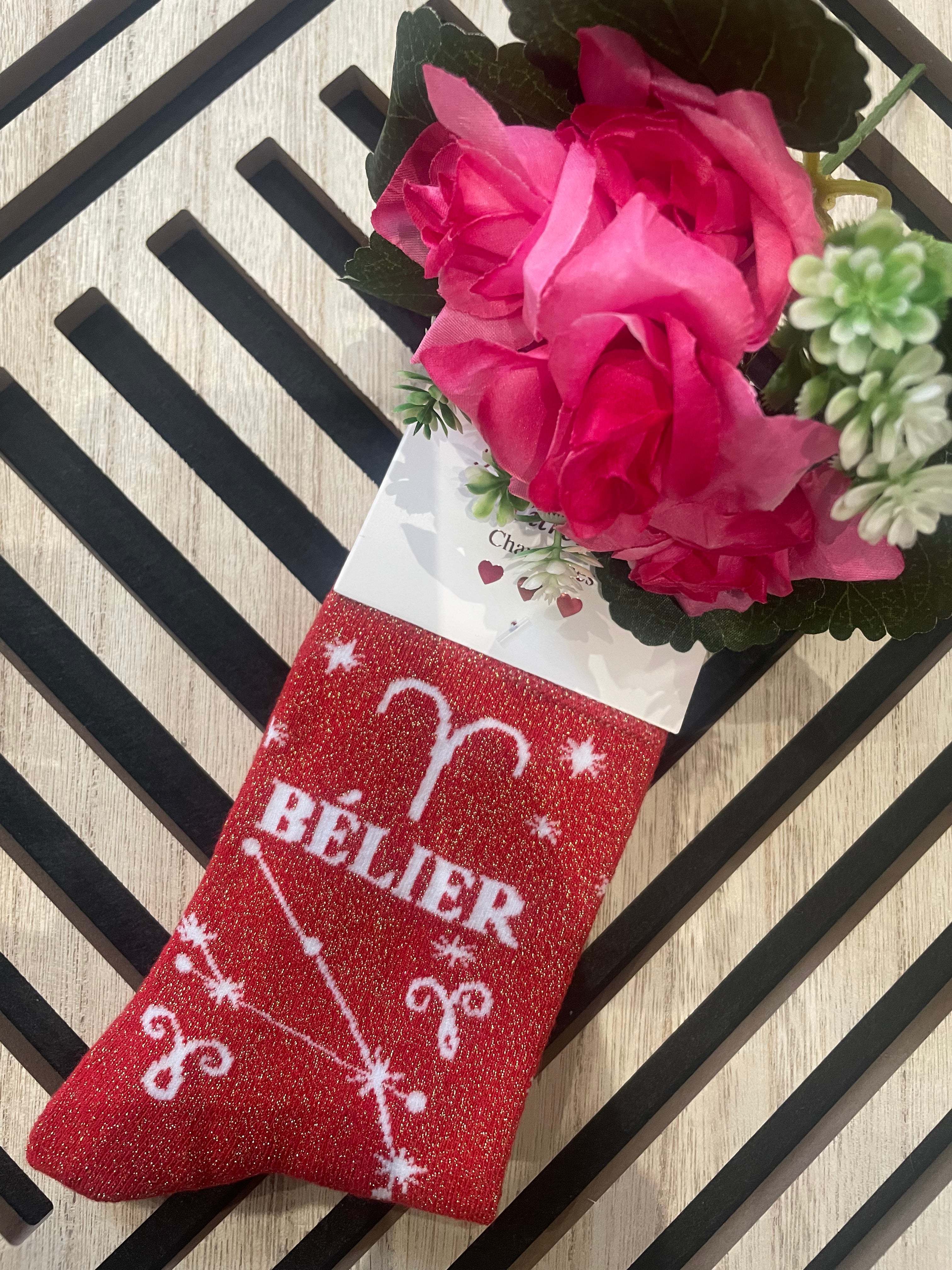 Chaussettes paillettes signe astrologique